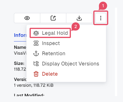 Add a legal hold to an object